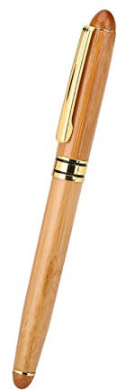 Akozon Calligraphy Art Fountain Pen, Bamboo plywood Calligraphy Pen 1pc Broad Stub Chisel-pointed Nib Writing Gothic Arabic Italic (written1.9mm)