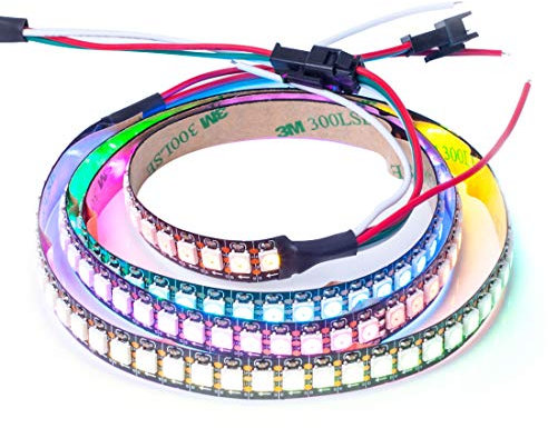 BTF-LIGHTING WS2812 ECO 1M 144LEDs RGB Individuell adressierbar WS2812 Legierungsdraht 144Pixels/m 5050 SMD Flexibler Streifen Schwarz PCB DC5V für Heimdekoration IP30 Nicht-Wasserdicht(Nur Streifen)