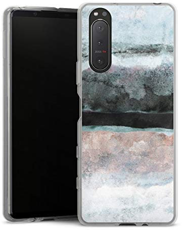 Custodia di silicone compatibile con Sony Xperia 5 II 5G Custodia trasparente Cover per smartphone trasparente Art Arteria Blu