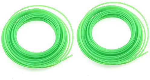 MiSevteen 2 Rollen Mähfäden Trimmerfäden 2,0 mm x 10 m Nylon Grün Rund Rasentrimmer Faden Freischneider Fäden Universal-Ersatzfaden für Park Garden Yard Rasen Unkraut