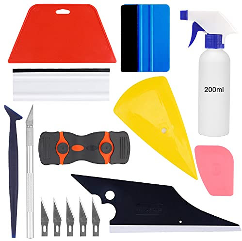 Trabulate Car Window Tint Kit, 10 Pcs Window Film Complete Installation Kit Vinyl Wrap Application Tool Kit Professional Window Tint Tools