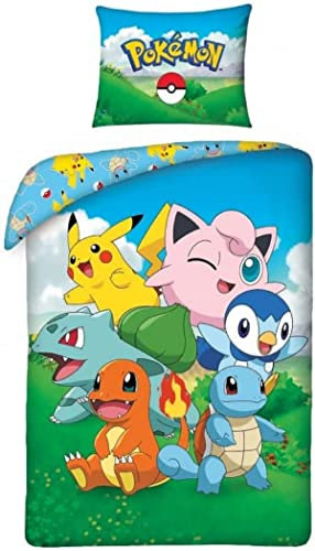Halantex Pokemon Bettwäsche POK-419BL, 140x200 + 70x90, 100% Baumwolle