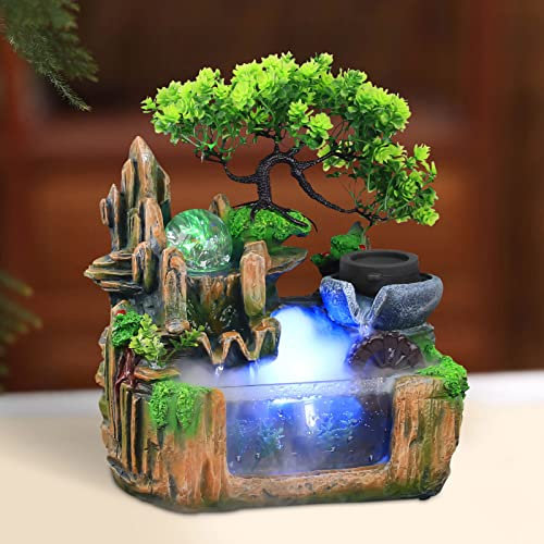 kangten Zen Springbrunnen Indoor Outdoor Wohnzimmer Meditation Wasserfall Dekoration Wasserbrunnen Ornament für Home Office