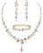 EVER FAITH Schmuckset Österreichisches Kristall Braut Schmuck-Set, elegante Marquise Strass Blatt Halskette mit baumelnden Ohrringen Tennis-Armband-Set (Schillernder klarer AB-Goldton)