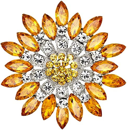 Broche tournesol vintage pour femme, taille M, autres pierres précieuses, Medium, Gemme, Autres pierres précieuses