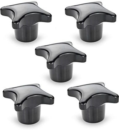 Ganter Normelemente | Kreuzgriff Kunststoff | mit Stahl-Buchse verzinkt | DIN 6335-KU-25-M5-K | Gewinde M5 | 5 Stück