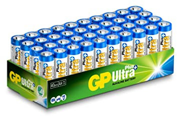 AA Batteries - Pack of 40 | GP Ultra Plus | AA Alkaline 1.5 V / LR06 Batteries - Long Life