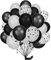 30Stück Schwarz Luftballon Weiß Set, 12 Zoll Metallic Chrom Schwarz Konfetti Ballons Schwarz und Weiß Helium ballon Latex,für Kinder Geburtstag, Hochzeit, Babyparty, Dekoration