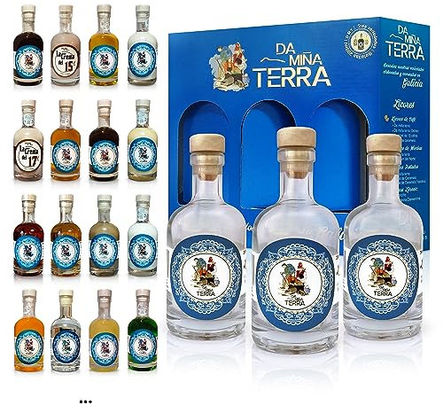 Pack/Caja que contiene 3 Botellas de 200 ml Tres variantes de los licores tradicionales Licores elaborados y envasados en Galicia. (Sabores a elegir)