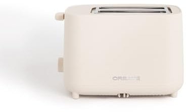 CREATE/TOAST STUDIO/Toaster Cremeweiß / 6 Leistungsstufen, Krümelschublade, Thermostat, Auftauen, Aufwärmen, 2 breite Scheibenschlitze, 750W