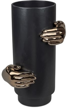 formano Große Bodenvase Hands 43cm Keramik Schwarz Elegante Raumgestaltung
