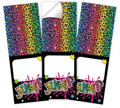 Minkocards 16 Aufkleber Trampolin Jump Verpackung von Geschenken für Mädchengeburtstag Etiketten für Geschenkverpackung