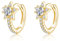 SLUYNZ 925 Sterling Silber Creolen Ohrringe für Frauen Damen kleine Stern Creolen Ohrringe Huggie (B-Gold)