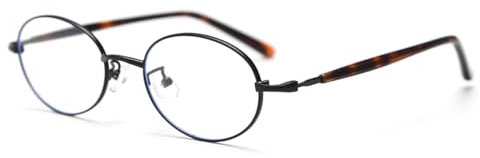 LIGOES Kleine ovale Gläser Rahmen Metall Brillen für Büro Dame Retro Leopard Literary Style Eyewears (black leopard frame)