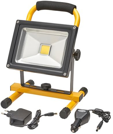 RevolutionLine - Foco LED 10W Portátil Recargable con 500 Lúmenes | Cable de corriente y para el encendedor del coche | Batería integrada de hasta 3 horas| Ideal para actividades al aire libre