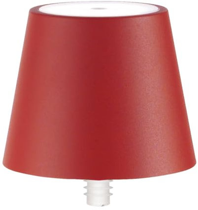 Zafferano, Lampada Poldina Stopper, Lampada per Bottiglia Ricaricabile e Senza Fili con Controllo Touch, Adatta per Salotto ed Esterni, Dimmer, 2200-3000 K, Altezza 11 cm, Colore Rosso