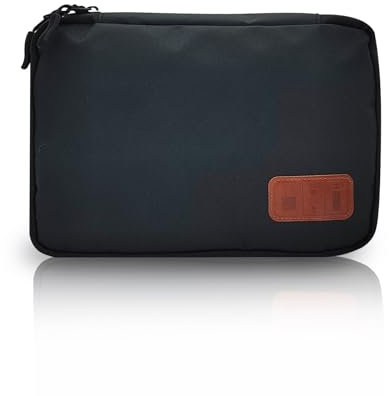 WisePoint Organizador Cables Viaje, Organizador Cables de Oxford, Viajes Accesorios Portátil, Estuche Cables para Cables, Tarjetas de Memoria, Cables, Cargadores (Negro)