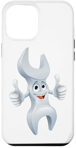 iPhone 13 Pro Max Mechanic Wrench Spanner Hand Tool Cartoon Mascot Case