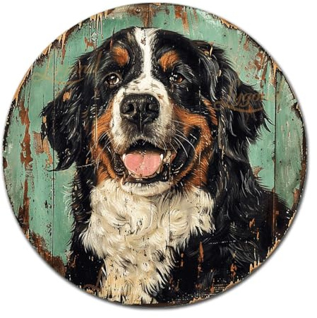 Lygond Metallschild Blechschild Berner Sennenhund Rustikales Schild für Militär, lustige Badezimmer-Wanddekoration als Geschenk, 20,3 x 20,3 cm