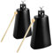 Acshio Kuhglocken aus Metall, Stahl, 17,8 cm, Kuhglocke, Geräuschmacher mit Griffstab, Hand-Percussion-Musik, Cowbell für Schlagzeug, Hochzeit, Fußball, Sport, Spiele, 2 Stück