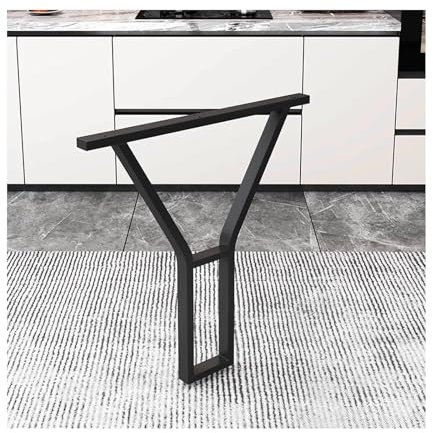 Pieds de Support en Forme de Y en Fer forgé, Pieds de Support de Bureau et de Table à Manger, Support Simple et Moderne, Charge Stable, Soudure sans Soudure(Black,40cm/15.74in*60cm/23.62in)