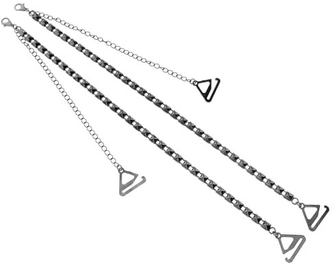 Holibanna Slip Strap for Women Metal Shiny Strap Holder Extension Chain for Dresses Accessories