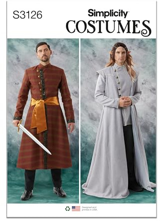 SIMPLICITY Sewing Pattern SS3126BB Men's Costumes BB (44-46-48-50-52)