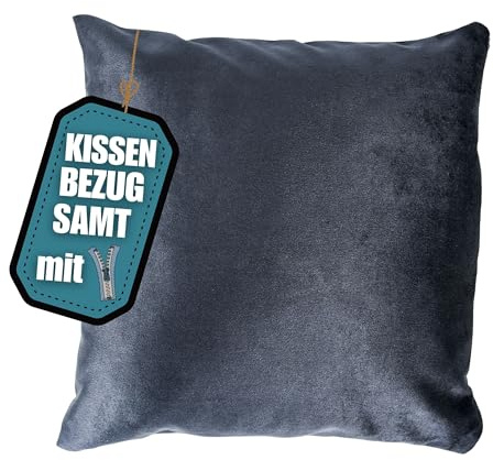 wollyflaushi Samt Kissenbezug 80x80 cm Kissenhülle Anthrazit Luxuriös Weich