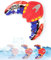 QLEUIFT Teufel Fisch Schwimmbad Spielzeug, Wasserspielzeug Kinder, Pool Spielzeug, Tauchringe für Kinder, Tauchspielzeug, Wasser Spielzeug für Swimmingpool, Unterwasser Glider (1 PCS Rot, Groß)