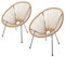 sunnypillow 2er Set Acapulco Gartenstühle - gemütlicher Loungesessel für Wohnzimmer, Terrasse, Garten, Balkon Sessel Stuhl - Korbsessel Gartensessel im Retro Design - Outdoor/Indoor - Beige