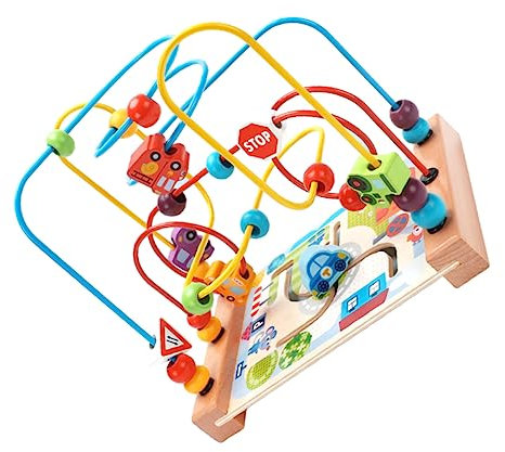 Toddmomy Juguete Educativo De Madera para Niño Niña Oceánico con Abalorios Desarrollo Cognitivo y Habilidades para Cumpleaños y Fiestas