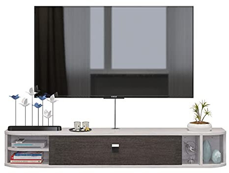 Meuble TV Flottant étagères de télévision flottantes, unité de télévision Flottante fixée au Mur sous Le Meuble de télévision Console de télévision Flottante étagère de Divertissement Murale Meuble