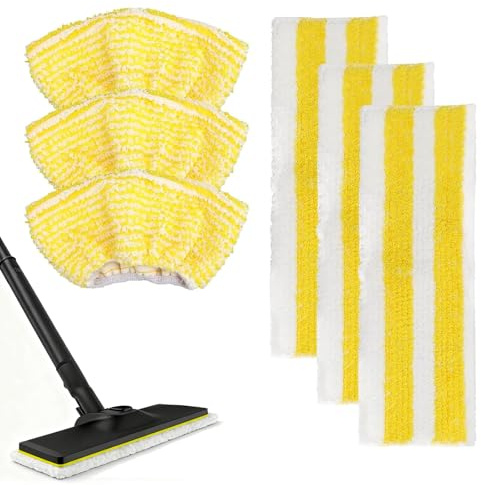 MOAZIFI 6 Stück Mikrofaser-Tuchset Kompatibel für Kärcher Dampfreiniger für Kärcher Dampfreiniger EasyFix SC1, SC 2, SC 3, SC 4, SC 5, Dampfreiniger Zubehör (3 Bodendüse + 3 Handdüsen)