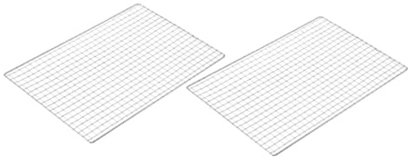 GETAJGHSD Lot de 2 Grilles de Cuisson en INOX 48x30 Cm pour Barbecue Extérieur, Filets Antiadhésifs Résistants la Chaleur, Accessoires Polyvalents pour Griller Viandes et Légumes