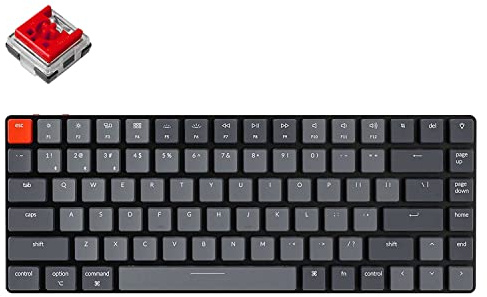 Keychron K3 Ultra-Slim Bluetooth Wireless Mechanische Tastatur, 75% ANSI-US Layout Hot-Swap-fähig Low Profile Optischer Roter Schalter RGB Gaming-Tastatur für Mac Windows