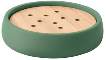 Spirella - Jabonera Sven en Poliresina 11,6 x 11,6 cm para un Baño Elegante y Práctico, Ideal para Organizar Tus Artículos de Tocador, Albahaca