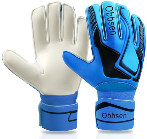JOYJ Torwarthandschuhe mit Fingersave, Junior Unisex Fußball Torwarthandschuhe Super-Grip mit Dicker Latex, Extreme Starke Kontrolle Torwarthandschuhe für Kinder, Erwachsene und Jugendliche