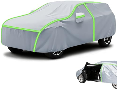 Autoabdeckung für Toyota RAV4 Prime 2020-2024 | 4595 x1855 x1700 mm, Windschutzscheibe Passend für Komplette Außenabdeckung mit reflektierenden Streifen SUV-Plane Winter Frost Garage