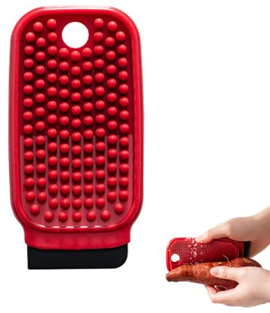 Schwämme Silikon, Zweiseitig Geschirrspülbürste, Antibakterieller Spülschwamm, Vielseitige Reinigungsschwämme für Küchen, Geschirr, Gemüse, Obst (Rot 1)