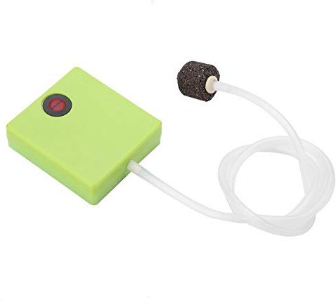 Vroomoto Bomba de Aire Portátil para Acuario, Bomba de Aire para Pecera, Aireador Pecera con Pilas, Oxígeno, Diseño Compacto con Potente Motor Pesca, Transporte y Cría
