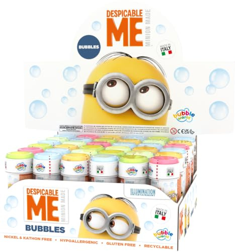 Minions Seifenblasen – Packung mit 36 Flaschen à 60 ml offiziell lizenziert – Spielzeug für Kinder – Outdoor-Spiel – ab 3 Jahren