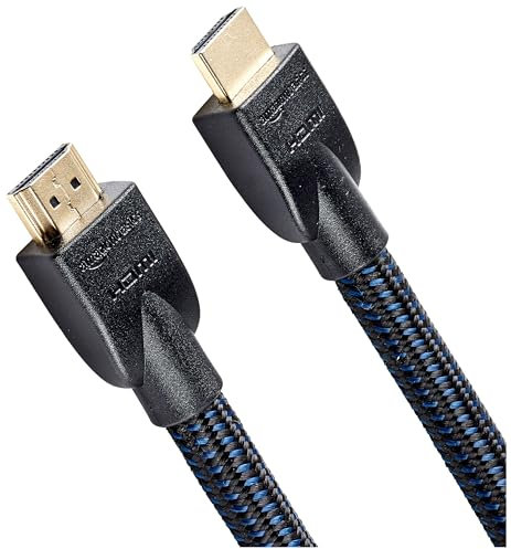 Amazon Basics Cable HDMI trenzado - 7.6 m, Negro