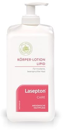Lasepton Körper-Lotion Lipid 450 ml: Intensive Pflege für sehr trockene Haut, Bodylotion stärkt Hautschutzmantel, Feuchtigkeitscreme mit Aloe Vera, Glycerin und Lipiden
