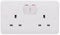 Schneider Electric GGBL3020D Lisse White Moulded, Switched Double Power Socket, Double Pole, White, 13 A, Pack of 5