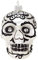 Inge-glas Weihnachtskugel Christbaumkugel Glaskugel Skull 9cm schwarz lila (Silber schwarz)