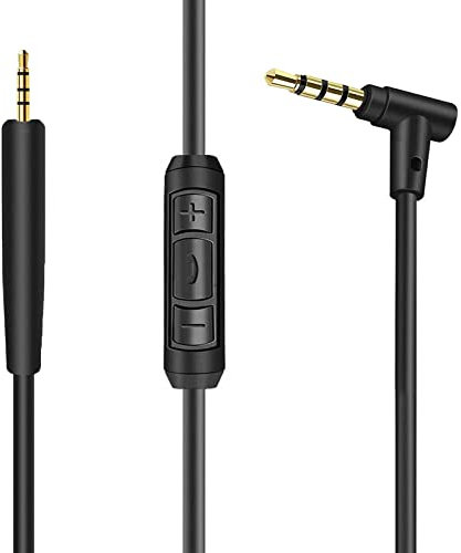 BINGLE Câble audio de rechange pour casque Bose 700 700 UC, QuietComfort 25, QuietComfort 35II, OE2, OE2i, On-Ear 2, Câble de Rechange 3.5mm à 2,5 mm avec Micro/Télécommande - 1.2m/4FT (Noir)