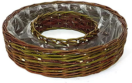 Tigana Pflanzring aus ungeschälter Weide mit Folie ausgelegt (Ø 50 cm)