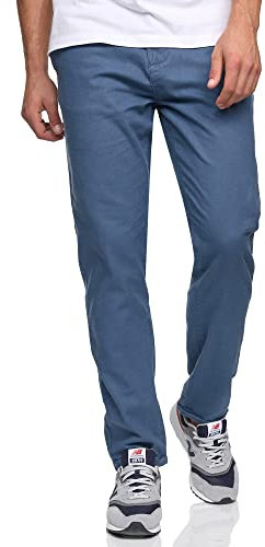 Indicode Herren Bryne Stoffhose aus Baumwolle & Leinen | Herrenhose Freizeithose Männer Dk Denim, XL