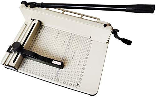 Papierschneider Papierschneider, Profi-Papierschneider Guillotine Papierschneider, Heavy Duty A4 Trimmer-Maschine mit Gewerbe Metallhaltig (Color : White, Size : 61x39x21cm)