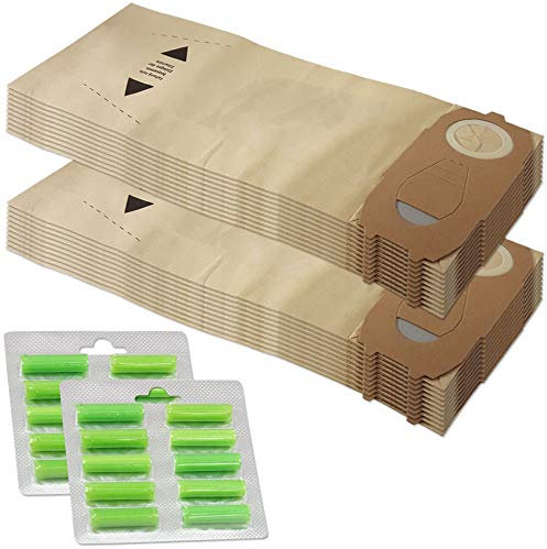 Juego de 20 bolsas de aspiradora + 20 ambientadores para Vorwerk Kobold VK 118 119 120 121 122 - FP 118-122 - con papel especial
